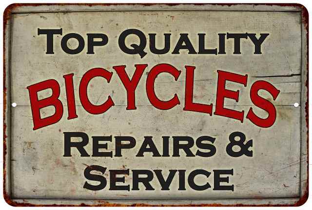 Bicycle Repair Sign Bike Shop Vintage Look Chic Cycle Mountain 108120020017