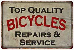 Bicycle Repair Sign Bike Shop Vintage Look Chic Cycle Mountain 108120020017