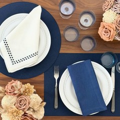 Skate Shagreen Easy Care Placemats- Wipeable Vinyl Table Mats – Round – Set of 4