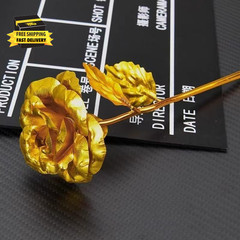 Gold Dipped Rose, Eternal Long Stem Golden Rose | Luxurious Romantic Gift for Wo