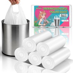 2 Gallon Small Trash Bags with-Handles – Bathroom Mini Garbage Bag White Unsc…