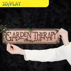 Garden Therapy Pink Vintage Vine Ornate Metal Sign Tin Wall Decoration Plaque