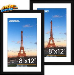 8X12 Picture Frame Set of 2 Photo Frame with HD Plexiglass Display Pictures 6X8