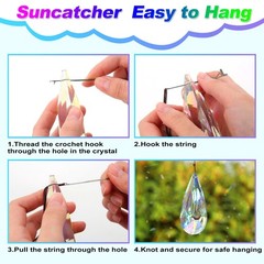 120mm Crystal Suncatcher 2 Pack Large Prism Sun Catchers Windows Hanging Orname