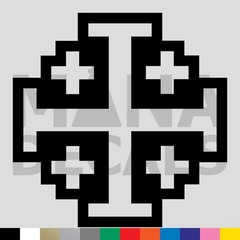 Jerusalem Cross Vinyl Die Cut Decal Sticker – Christian Kingdom Religious