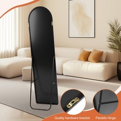 58″ Full-length Mirror Floor Mirror Large Wall Bedroom Mirror Stand Alloy Frame