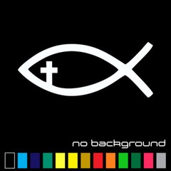 Jesus Fish Sticker Vinyl Decal – Christian God Religion Cross Wall Car Window