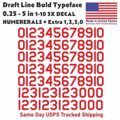 1-10 5x+ DRAFTLINE Outdoor Vinyl Decal Numbers for Mailbox Door Address Lockers