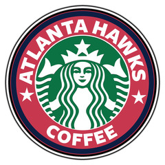 Atlanta Hawks Starbucks Logo #31 Basketball Sticker Waterproof Vinyl Decal Car