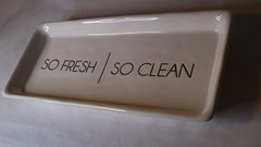 Pottery barn rectangular ceramic tray So Fresh So Clean 14 in x 6 in Home decor