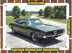 Metal Sign – 1969 Dodge Charger SE Watercolor – 14×10