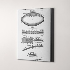 Football Patent Sports Blueprint Patents NFL Canvas Wall Art Print