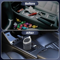 Keria Car Trash Can Bin with Lid – Mini Car Garbage Can Cup Holder-Small Leak…