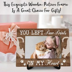 Cat Memorial Pictures Frame, You Left Paw Prints On My Heart Photo Frame With…
