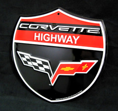 CORVETTE Highway Shield -*US MADE* Embossed Sign -Man Cave Garage Bar Wall Decor