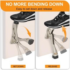 Kickdown Door Stopper 4 Inches – 2 Packs One Touch Adjustable Satin Nickel