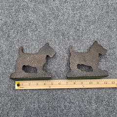 Vintage Scottish Terrier Scottie Dog Bookends Pair Cast Metal Bronze Finish VTG