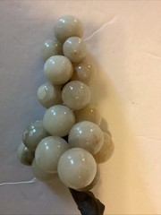 Vintage Alabaster Stone Grape Cluster Pale Green 9″ x 4″ MCM Tabletop Decor