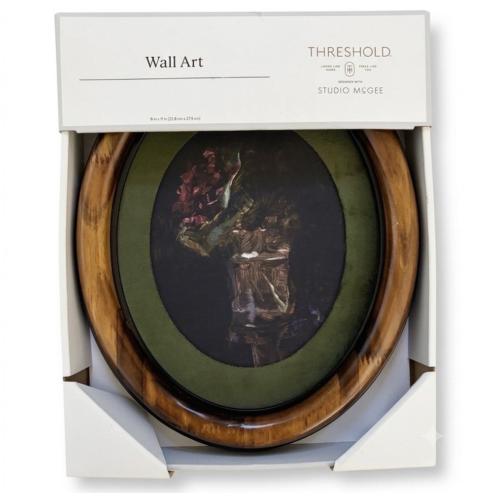 Threshold designed with Studio McGee 9″x11″ Oval Frame Floral Wall Art