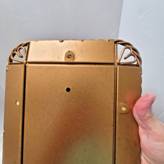 Vintage Mirror Vanity or Wall Tray Gold Tone Hearts Metal Vertical or Horizontal