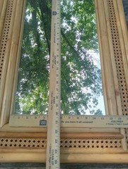 Boho VTG RARE! BAMBOO & CANE Framed Mirror 21X30 frame – 12×21 glass UNUSED (??)