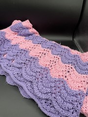 🌸 Handmade Pink & Purple Chevron Crochet Afghan Blanket 🌸 (Damaged)