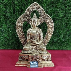 Brass Lord Buddha Idol Statue For Home Office Temple Decor