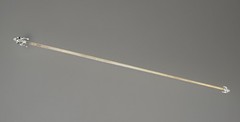 Italian c 1920 Solid Brass Tapestry Rod Florentine Fleur de Lis 56”