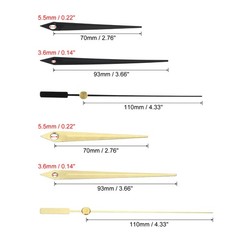 10Sets Replacement Clock Hands Kit Mechanism Movement Wall Black,Gold A01/A02