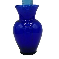 Dark Cobalt Indiana Glass Bud Vase Flared Bulbous Small 4 3/4″ Tall x 3″ Wide