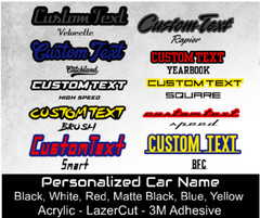 Custom Lazer Cut MULTI COLOR Car Emblem Acrylic Badge Customized Text Names LOGO