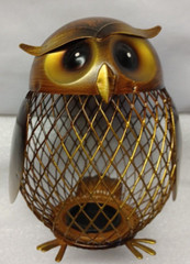 OWL Coin Bank Money Box Golden Metal Piggy Decoration 6″x5″ Chi Omega Christmas