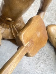 Three Set Of Musicians Wood Carved Statue for Home Decor, Gift Collectible