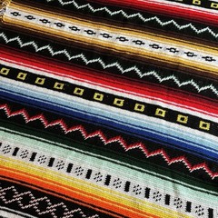 Handmade Knit Blanket Afghan Native American Southwestern Rustic Boho 50″x80″ EC