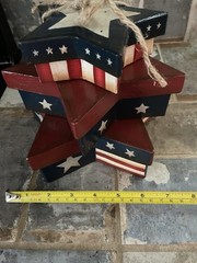 Patriotic Stackable 3 Star Shaped Boxes 7” Height