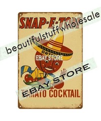 SNAP-E-TOM TOMATO COCKTAIL mexican food tin sign