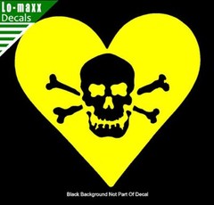 Skull Heart Unique Original Graphic Design Various Sizes Die Cut Vinyl Decal