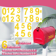 100 PCS Gold Water Resistant Vinyl Number Stickers, 3” & 4” Vinyl Self-Adhesive