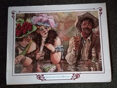 1981 Paper Print of Jack Roberts Saloon Artwork «Here’s To Class» 20×16 #S