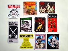 Punk Vinyl Sticker Lot (10 Stickers) SET 28 nofx bad brains religion germs rock