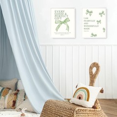 Coquette Sage Green Bow Wall Art Decor Posters, Sage Green Bow Room Bedroom B…
