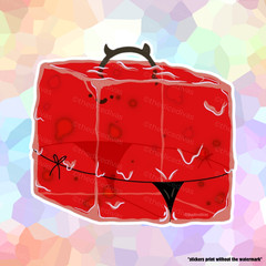 Sticker: Red Naughty Cube – Gelatinous Cube, Ooze, Dungeons and Dragons, DND