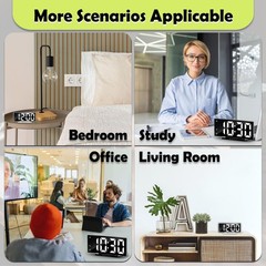 LED Digital Alarm Clock for Bedroom, Plug in Clocks with Dual Alarm/Snooze/Te…