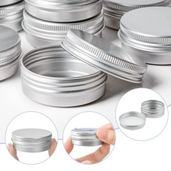 TUZAZO 48Pack 2 Oz Aluminum Tin Cans with Screw Lid and 2oz*48, Silver