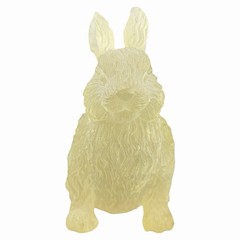 Vintage Glass Style Rabbit Figurine Resin Bunny Frosted Translucent Spring Decor
