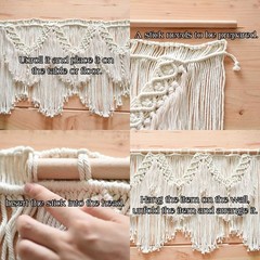 Chic Beige Macrame Wall Hanging 47″ x 25″ – Unique Craftsmanship for Any Room
