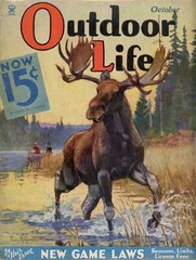 Vintage era Outdoor Life magazine cover reproduction metal sign