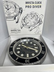 Invicta Pro Diver Wall Clock 14” Blue Nautical Stainless Steel Quartz Taiwan