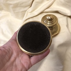 Simple Brass Traditional Turned Wood Knob Finial Shape Paperweights Office Decor