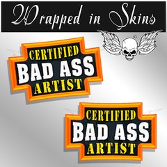 Artist Certified Bad Ass Decals Funny Vinyl Stickers – 2 PACK Choose your size